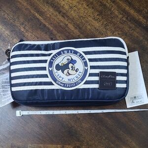 Disney Navy and White Striped Captain Mickey Toiletry Bag